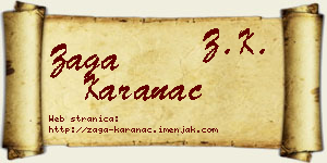 Zaga Karanac vizit kartica
